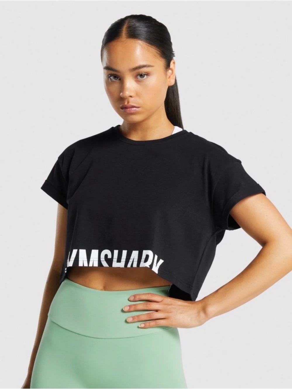 Gymshark | Fraction Crop Top — Black